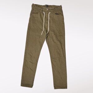 Gap Olive Boyfriend Pants Button Fly Cotton Hemp Blend Size 0 / 25